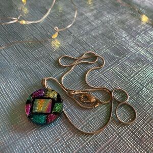 Multicolor Mosaic Pendant Necklace